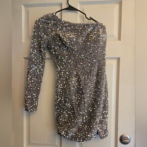 Sequin Off-Shoulder Dress Size 0
